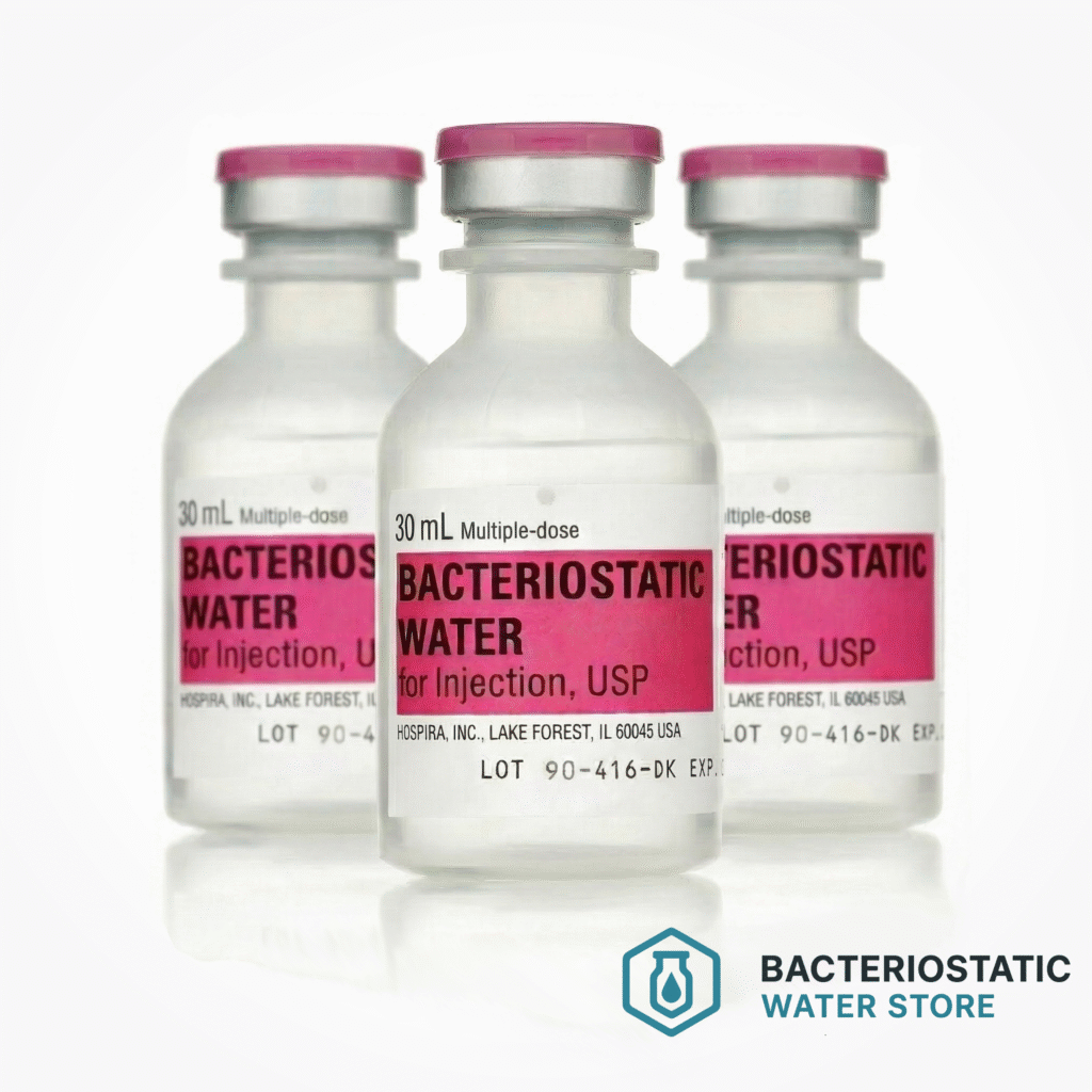 hospira bac water storage 2-vial Case Compact Organizer for Bacteriostatic Water This combination of sterile water and benzyl alcohol allows multiple withdrawals to be made from a single 30ML plastic vial Hospira 30ml Vial Storage Box